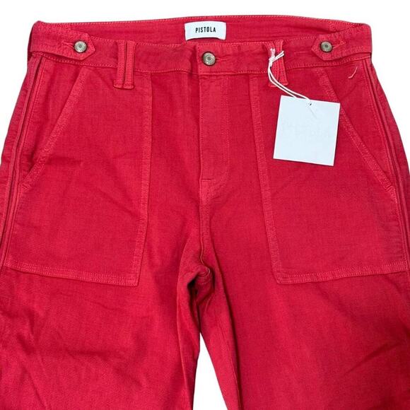 PISTOLA Erin High Rise Utility Crop Pant Straight Leg Patch Pocket NWT Sz 33 - Picture 4 of 8